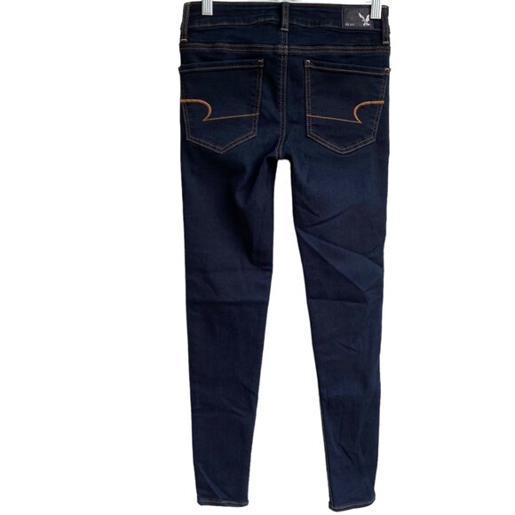American Eagle AEO Super Stretch Jegging Women Sz 2R Blue Dark Wash Stretchy - Picture 2 of 10
